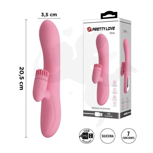 Vibrador estimulador de punto g con masajeador de clitoris rotativo