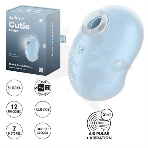 Cutie Ghost: Succionador Clitorial con Ondas de Presión y Vibración