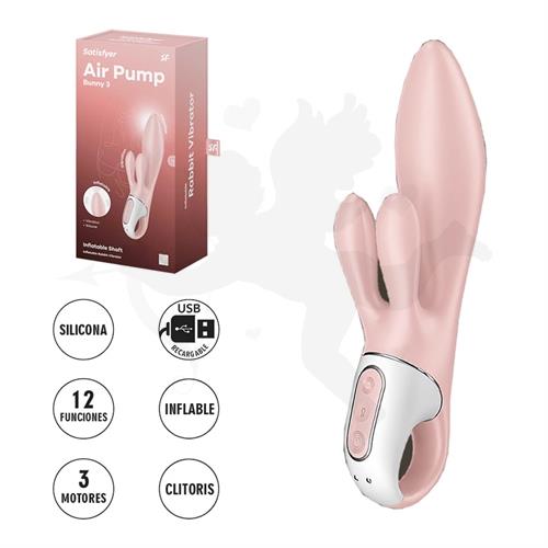 Air Pump Bunny 3: Vibrador Inflable con Estimulación Dual para Punto G y Clítoris