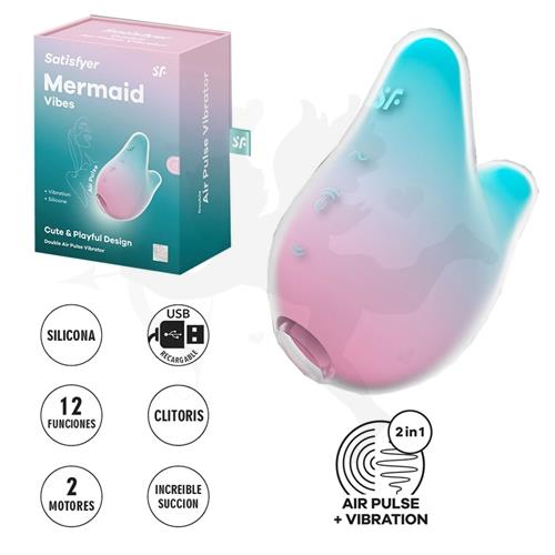 Mermaid Vibes: Succionador Clitoral con Olas de Presión y Vibración